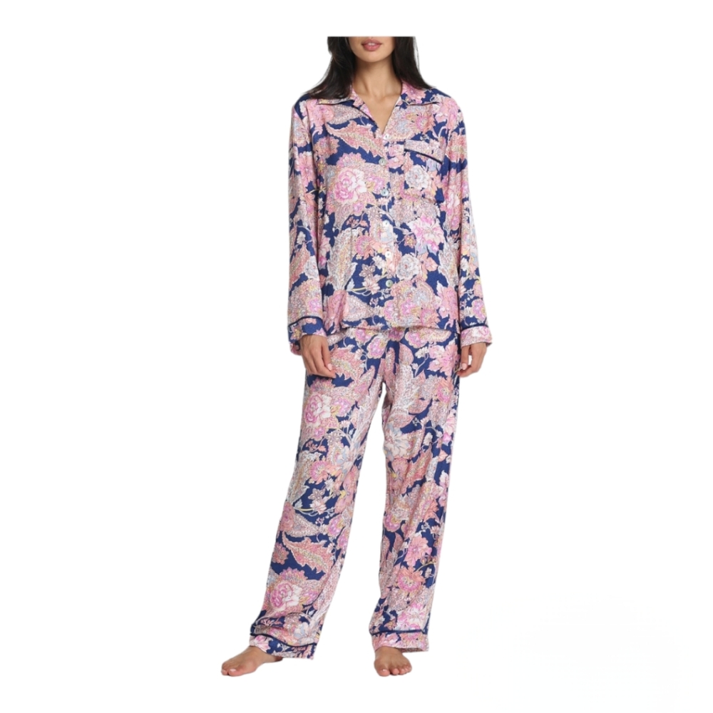 Papinelle Ella Cozy Woven Pajama Set Small EUC